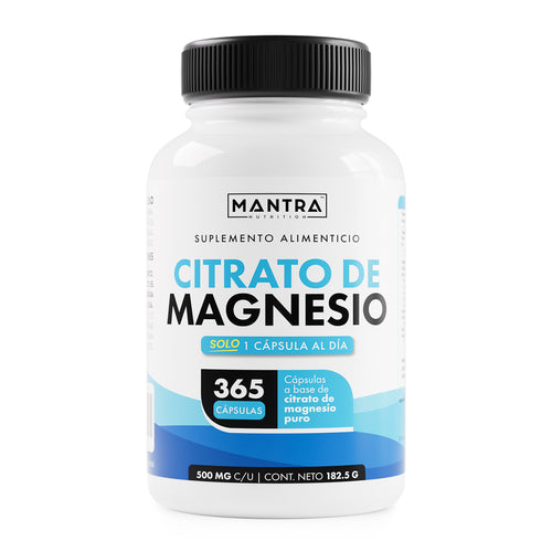 Citrato de Magnesio | 365 Cápsulas – 500 mg de Magnesio Puro