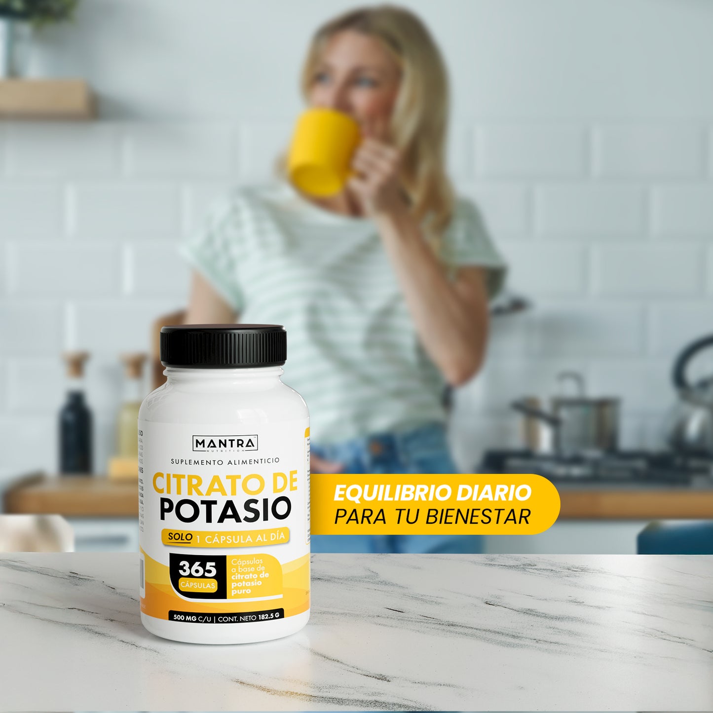 Citrato de Potasio | 365 Cápsulas – 500 mg de Potasio Puro