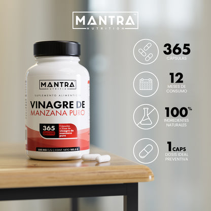Vinagre de Manzana | 365 Cápsulas – Salud Digestiva y Detox Natural
