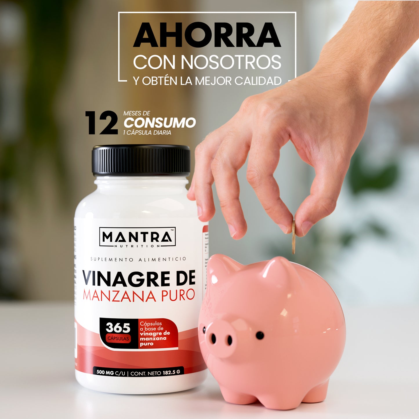 Vinagre de Manzana | 365 Cápsulas – Salud Digestiva y Detox Natural