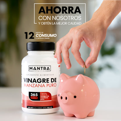 Vinagre de Manzana | 365 Cápsulas – Salud Digestiva y Detox Natural