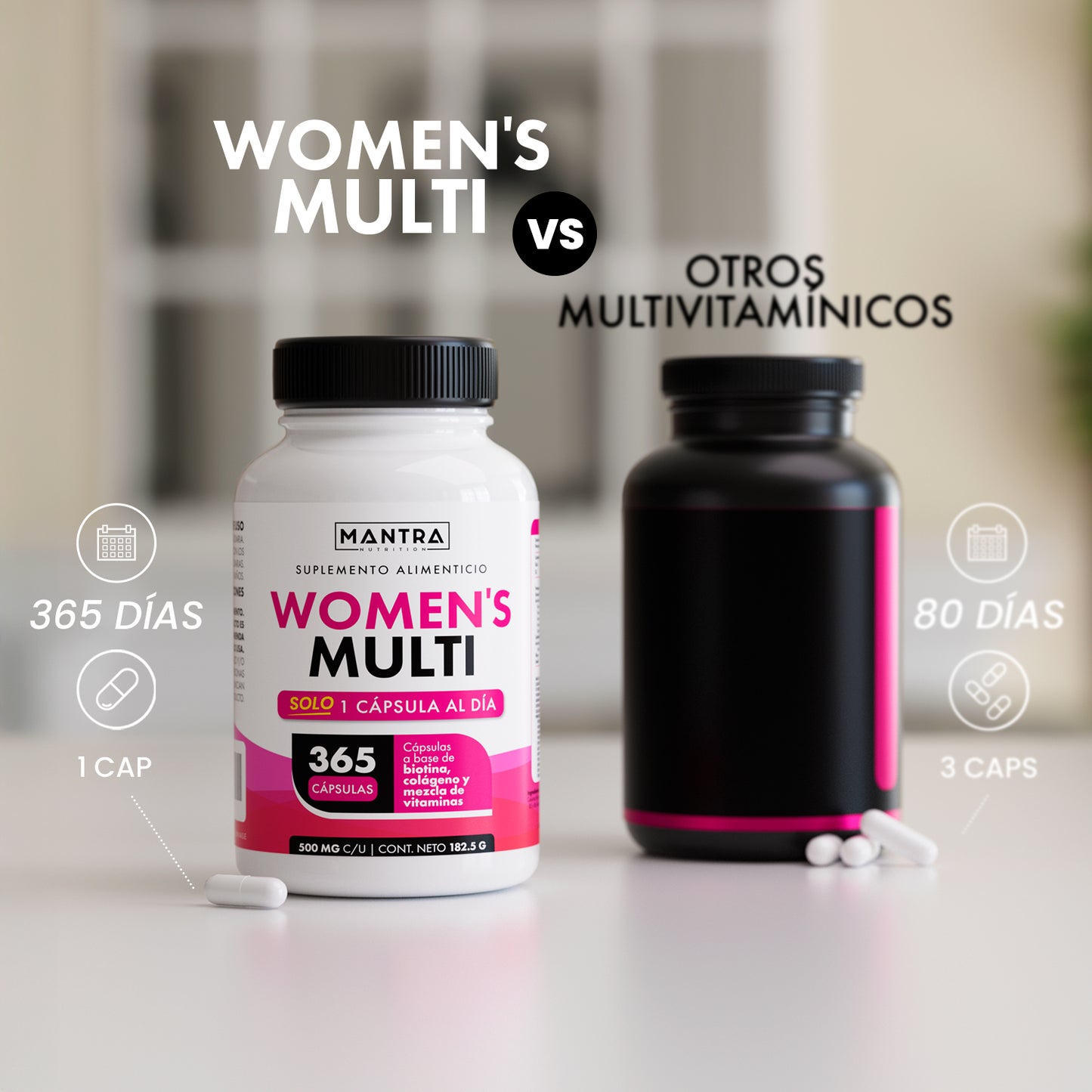 Multivitamínico Mujer | 365 Cápsulas – Belleza y Salud Femenina
