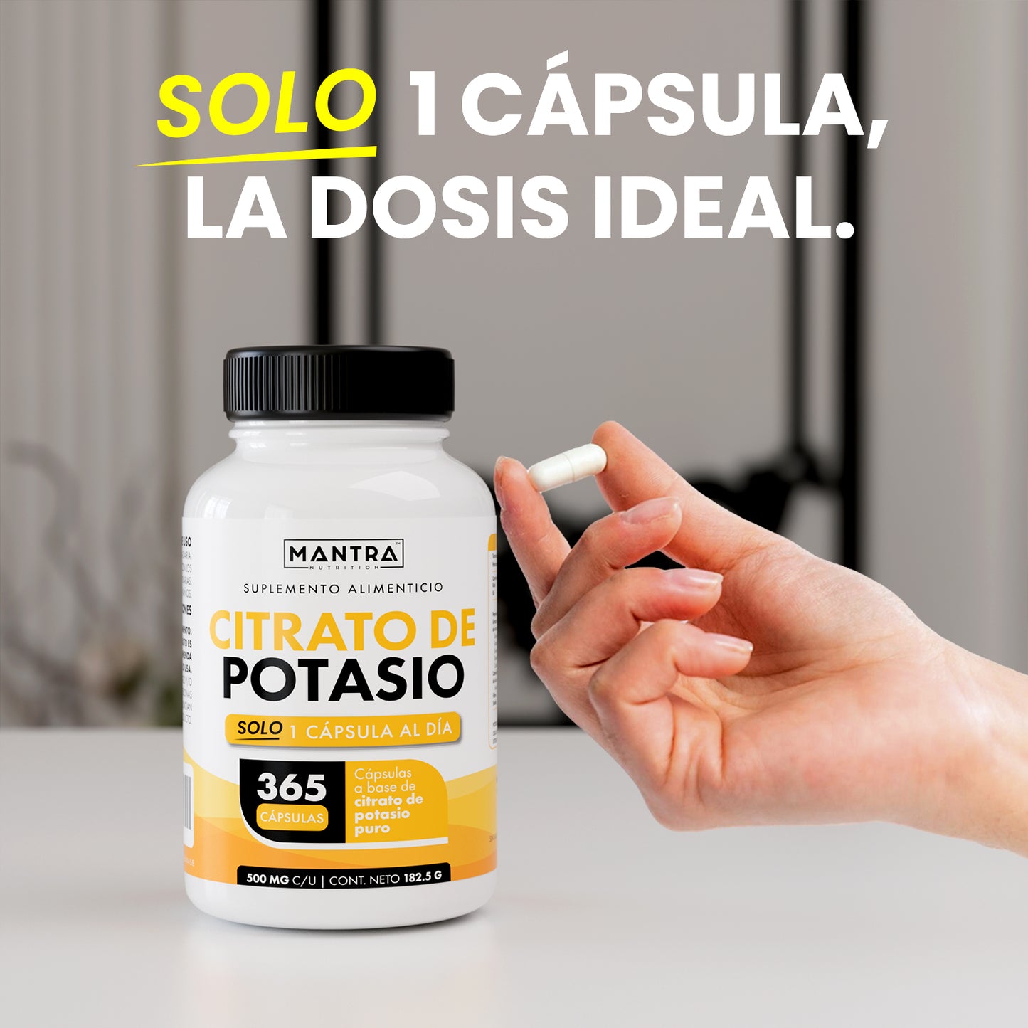 Citrato de Potasio | 365 Cápsulas – 500 mg de Potasio Puro